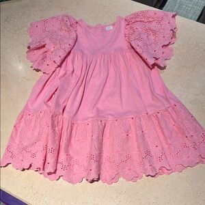 Like New Next Pink Tiered Puff Sleeve Girls Sundress